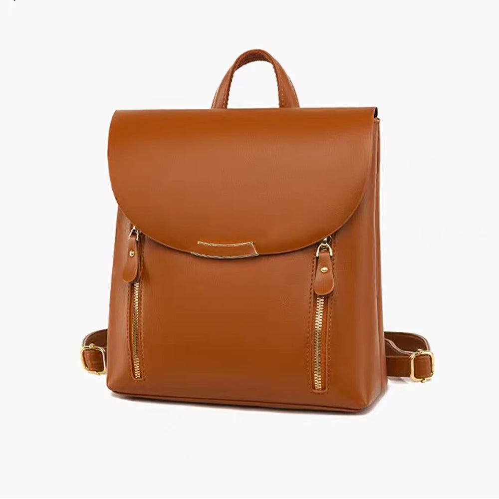 SYZM Simple Elegant Lady Backpack Fashion Handbag PU Leather Women  Backpack Women Business Shoulders Bag Schoolbag for Girls