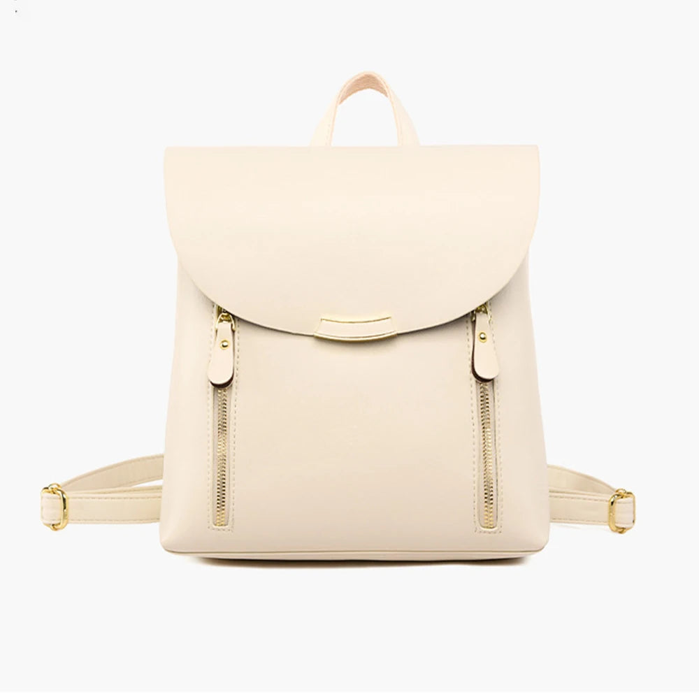 SYZM Simple Elegant Lady Backpack Fashion Handbag PU Leather Women  Backpack Women Business Shoulders Bag Schoolbag for Girls