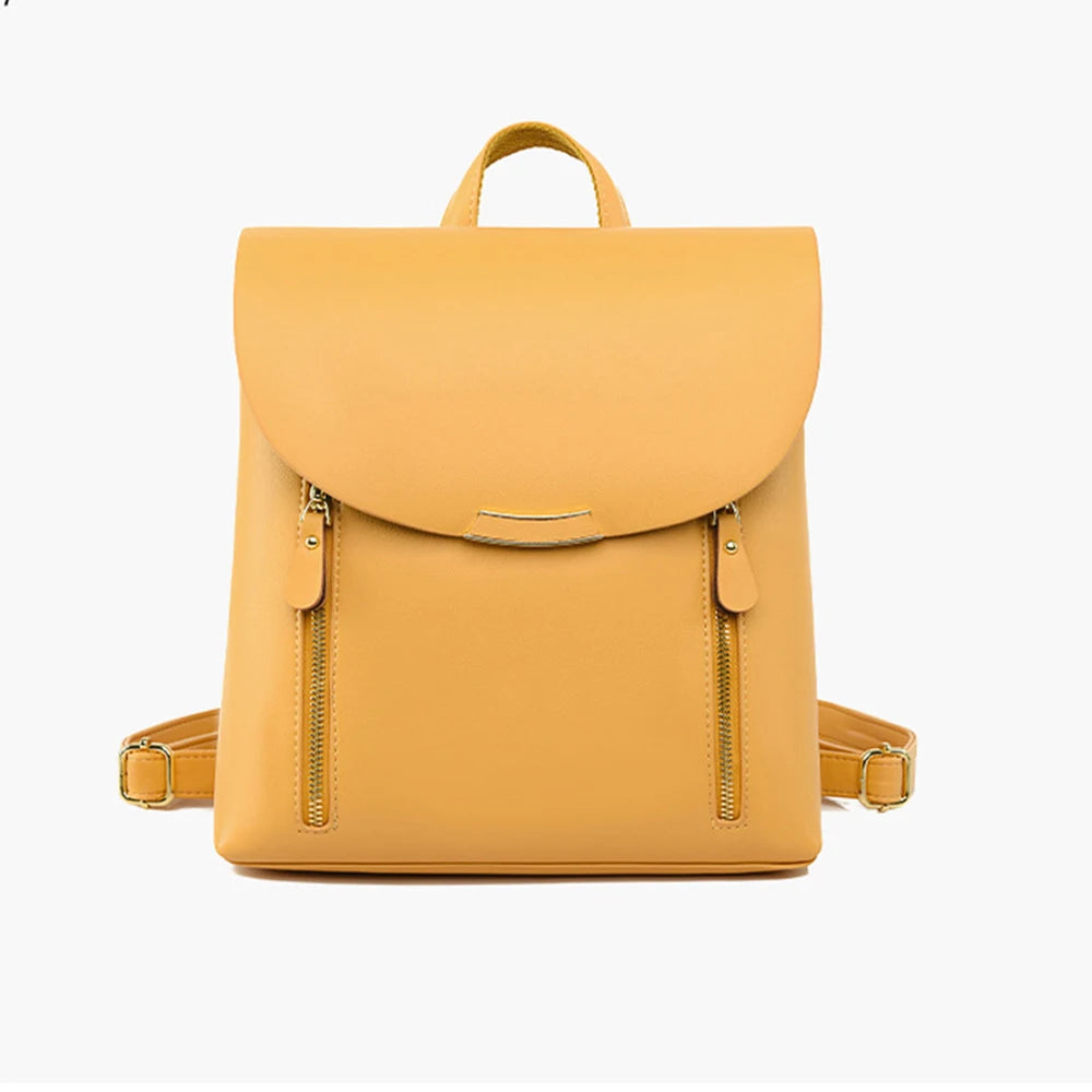 SYZM Simple Elegant Lady Backpack Fashion Handbag PU Leather Women  Backpack Women Business Shoulders Bag Schoolbag for Girls