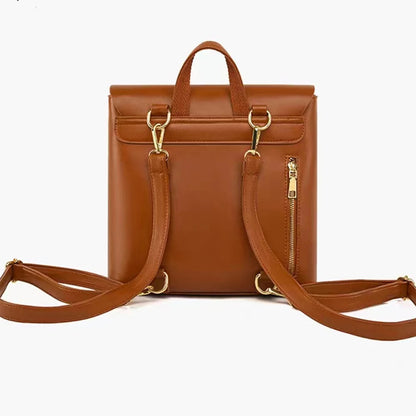 SYZM Simple Elegant Lady Backpack Fashion Handbag PU Leather Women  Backpack Women Business Shoulders Bag Schoolbag for Girls