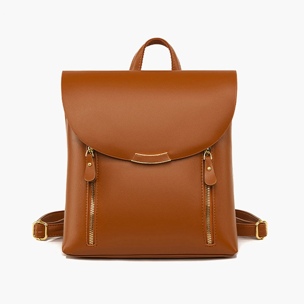 SYZM Simple Elegant Lady Backpack Fashion Handbag PU Leather Women  Backpack Women Business Shoulders Bag Schoolbag for Girls