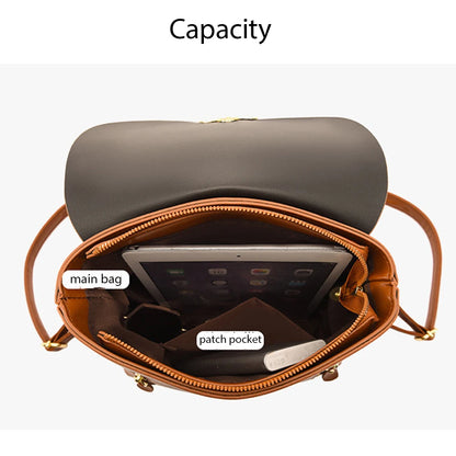 SYZM Simple Elegant Lady Backpack Fashion Handbag PU Leather Women  Backpack Women Business Shoulders Bag Schoolbag for Girls