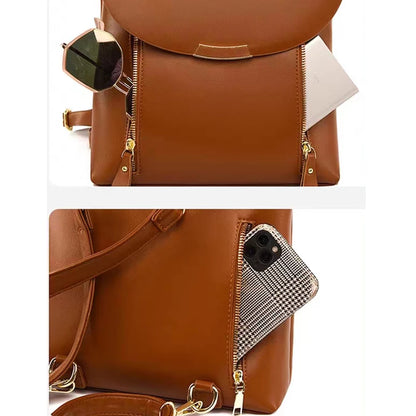 SYZM Simple Elegant Lady Backpack Fashion Handbag PU Leather Women  Backpack Women Business Shoulders Bag Schoolbag for Girls