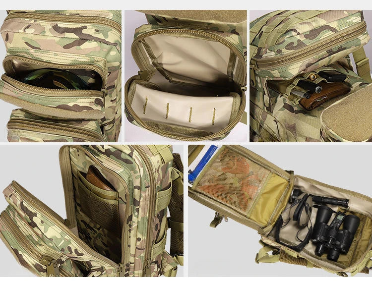 SYZM Tactical Backpack Outdoor Camouflage Hiking Bag 600D Oxford Cloth Waterproof Large Capacity Travel Sports Backpacks