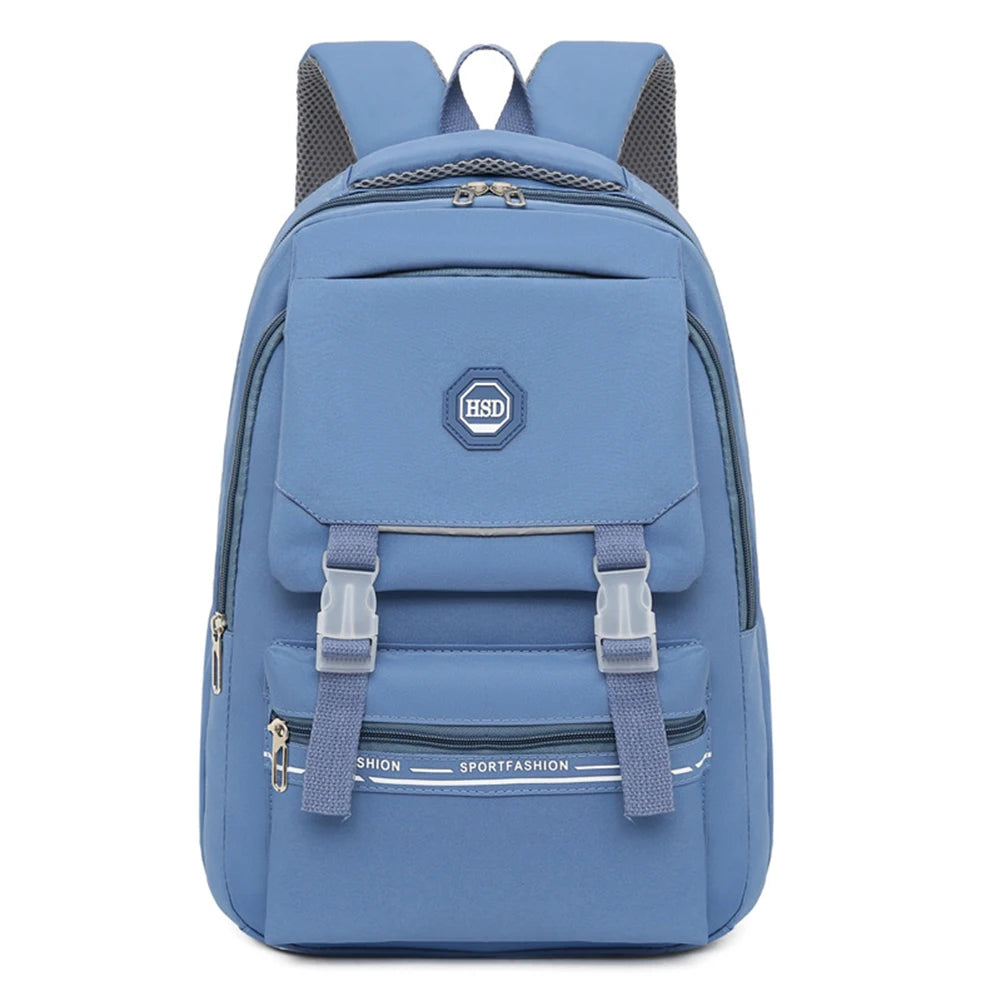 SYZM Waterproof Nylon Women Backpack Solid Color Students Schoolbag Fashion Multi-pocket Travel Bag Large-capacity Shoulder Bag
