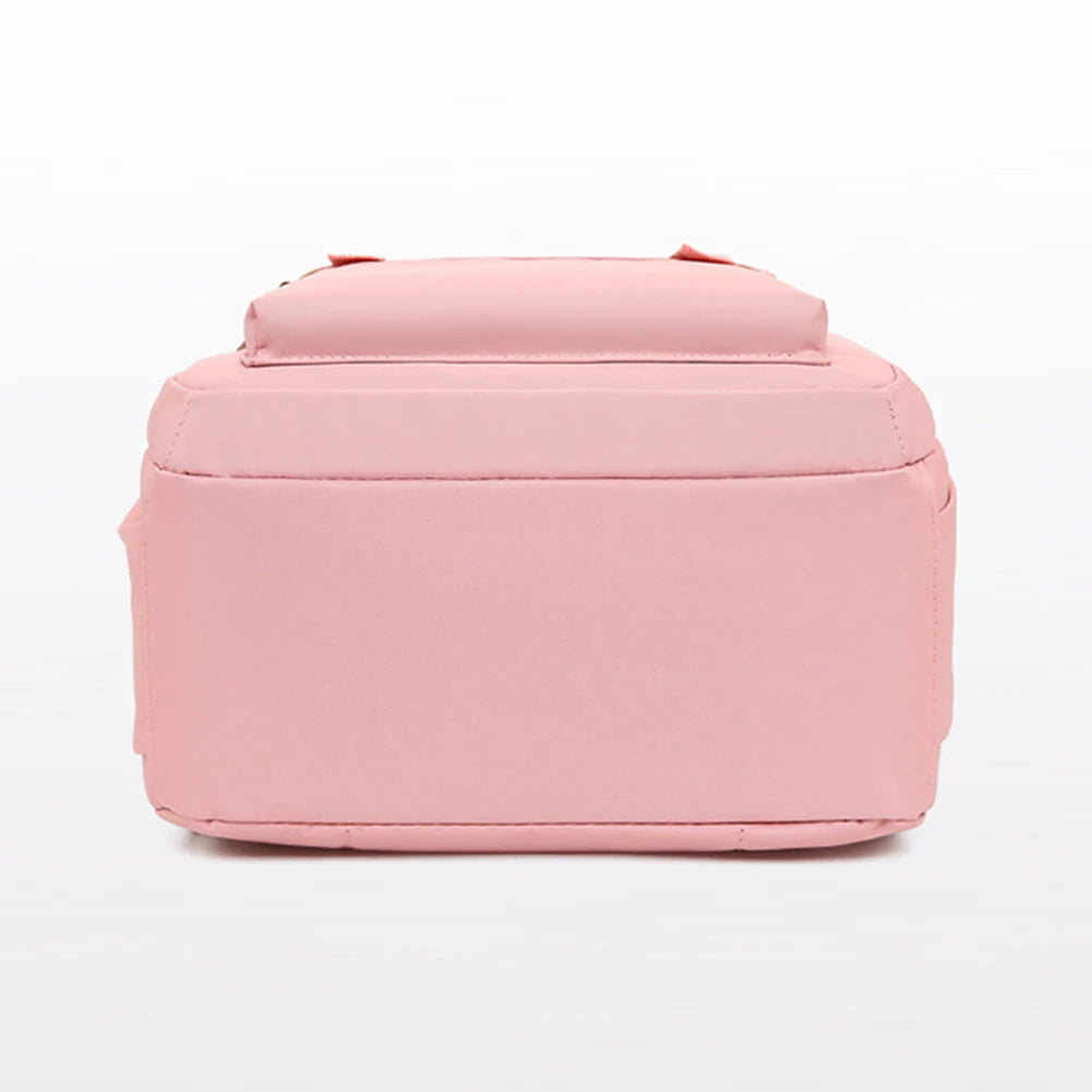 SYZM Waterproof Nylon Women Backpack Solid Color Students Schoolbag Fashion Multi-pocket Travel Bag Large-capacity Shoulder Bag