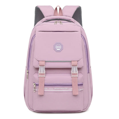 SYZM Waterproof Nylon Women Backpack Solid Color Students Schoolbag Fashion Multi-pocket Travel Bag Large-capacity Shoulder Bag