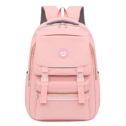 SYZM Waterproof Nylon Women Backpack Solid Color Students Schoolbag Fashion Multi-pocket Travel Bag Large-capacity Shoulder Bag
