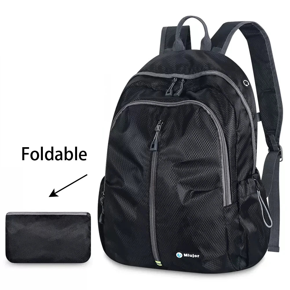 SYZM Waterproof Sports Backpack Foldable Lightweight Outdoor Backpack Portable Large Capacity Travel Bag Mountaineering Knapsack