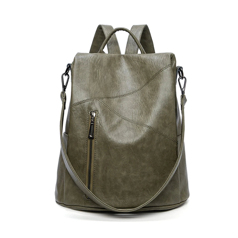 SYZM Women Genuine Leather Backpacks  Anti-theft Backpack  Fashion Multifunctional Backpack Waterproof Large Capacity Schoolbag