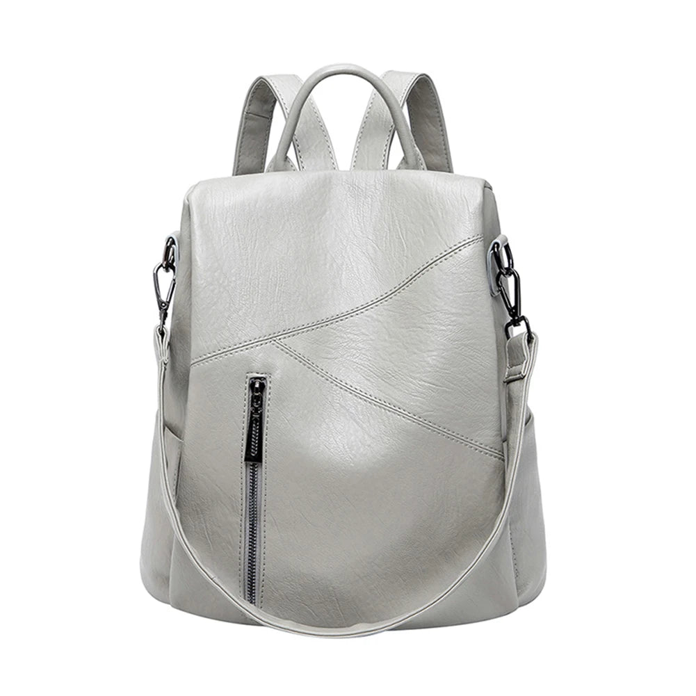 SYZM Women Genuine Leather Backpacks  Anti-theft Backpack  Fashion Multifunctional Backpack Waterproof Large Capacity Schoolbag
