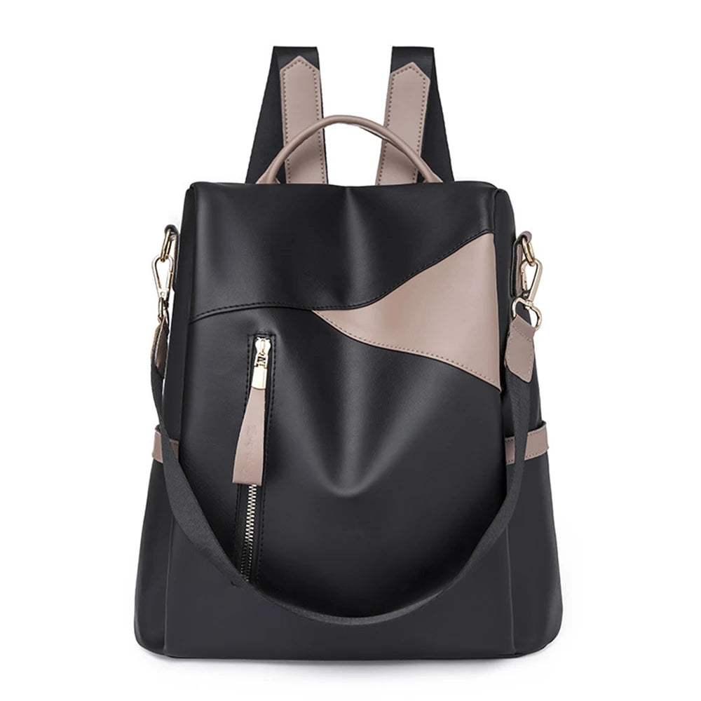 SYZM Women Large Capacity Backpack High Quality Leather Female Anti-theft Bag s School Bags Travel Backpack Ladies PU Rucksack