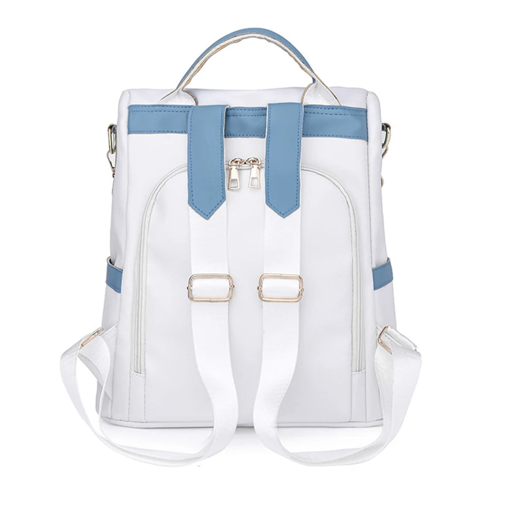 SYZM Women Large Capacity Backpack High Quality Leather Female Anti-theft Bag s School Bags Travel Backpack Ladies PU Rucksack