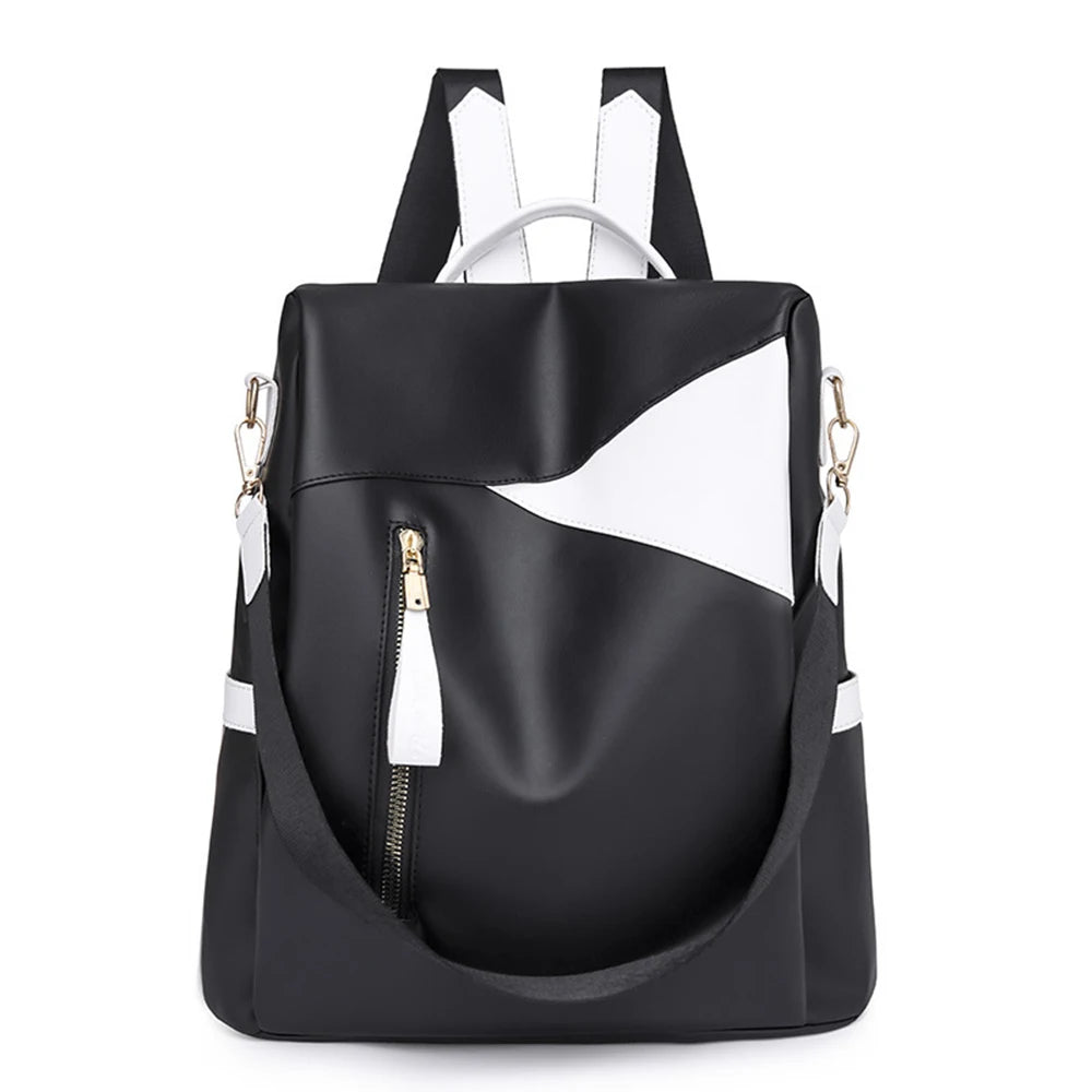 SYZM Women Large Capacity Backpack High Quality Leather Female Anti-theft Bag s School Bags Travel Backpack Ladies PU Rucksack