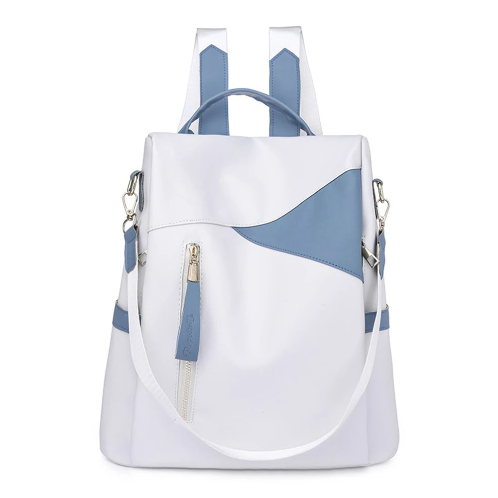 SYZM Women Large Capacity Backpack High Quality Leather Female Anti-theft Bag s School Bags Travel Backpack Ladies PU Rucksack