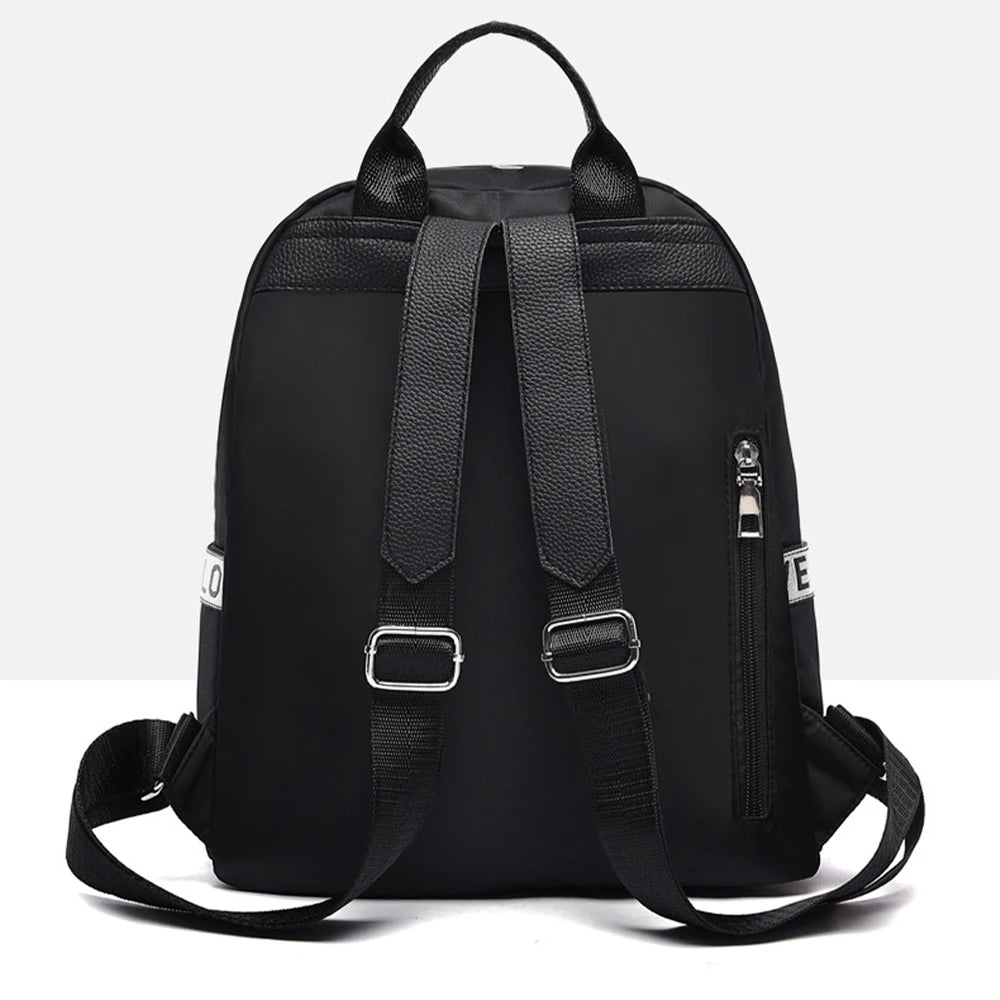 SYZM Women Waterproof Oxford Backpack Elegant Cross Strap Backpack Cute Girl Schoolbag with Plush Ball College Student Bags