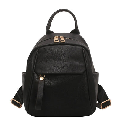 SYZM Women's Leather Backpack Soft PU Leather Backpack Simple Small Lady Shoulders Bag  Fashion Mini Bag For Girls School Bags