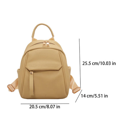 SYZM Women's Leather Backpack Soft PU Leather Backpack Simple Small Lady Shoulders Bag  Fashion Mini Bag For Girls School Bags