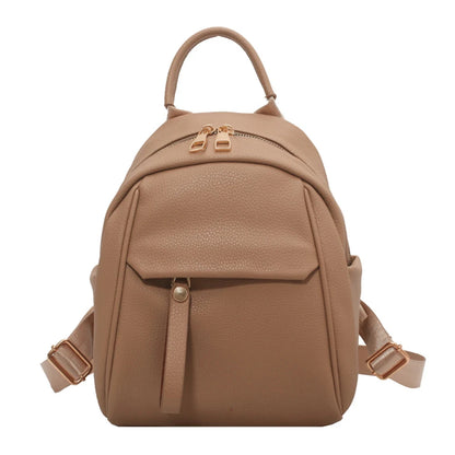 SYZM Women's Leather Backpack Soft PU Leather Backpack Simple Small Lady Shoulders Bag  Fashion Mini Bag For Girls School Bags