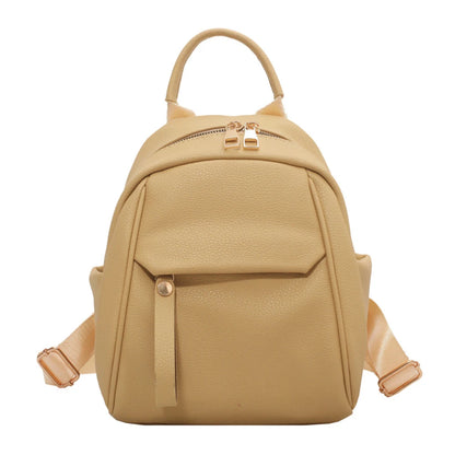 SYZM Women's Leather Backpack Soft PU Leather Backpack Simple Small Lady Shoulders Bag  Fashion Mini Bag For Girls School Bags