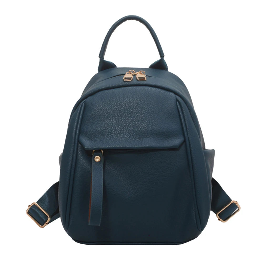 SYZM Women's Leather Backpack Soft PU Leather Backpack Simple Small Lady Shoulders Bag  Fashion Mini Bag For Girls School Bags
