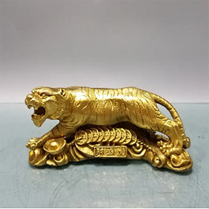 Pure copper tiger ornaments mountain tiger wealth tiger Zodiac tiger fierce tiger roaring mountain river Zhaocai zhenzhaihuasha