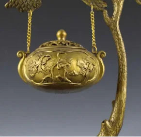 Copper Statue creative pine hanging incense burner home decoration crafts