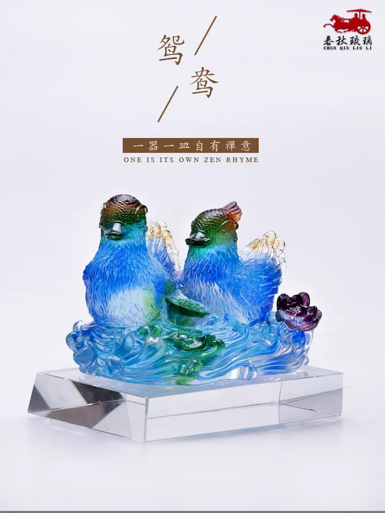Coloured glaze mandarin duck ornaments Hundred Years of Harmony wedding gifts wedding anniversary valentine gift crafts