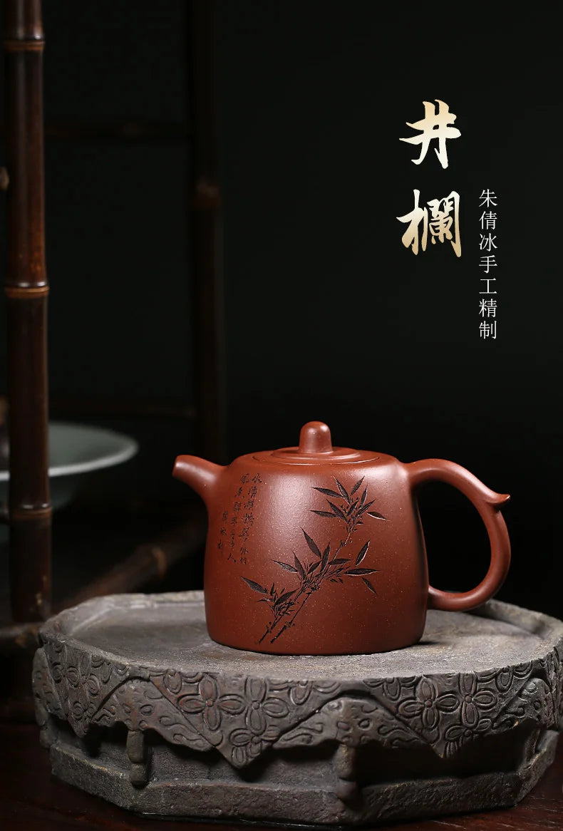 Zisha Teapot Yixing Pure Handmade Zisha Teapot Country Aid Zhu Qian Bingyuan Mine Bottom Trough Cleaning Household Small Capacit