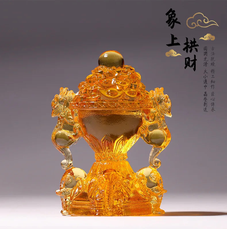 Elephant go for money Coloured glaze ornament Ingots living room home furnishing decoration crafts