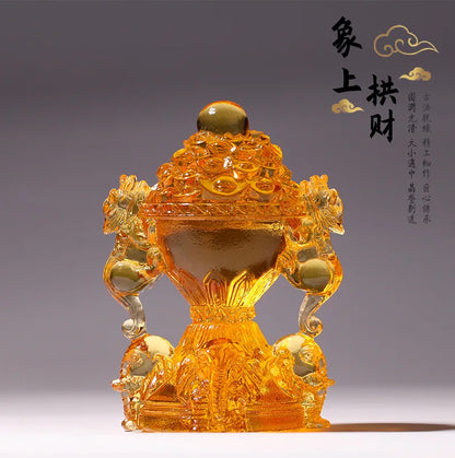 Elephant go for money Coloured glaze ornament Ingots living room home furnishing decoration crafts