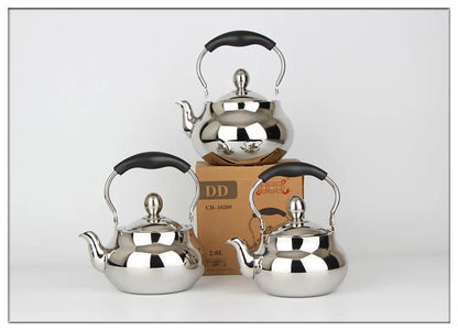 Kitchen Cookware Water Kettles Round 304 Stainless Steel Electromagnetic Furnace Teapot With Tea Filter Mesh