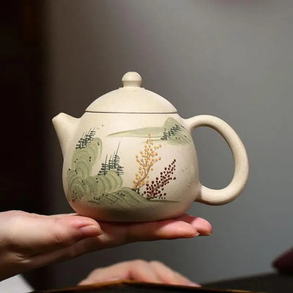 Handmade Yixing Handmade Teapot, Raw Ore, White Section, Mud Mountain Water, Dragon Egg , Kung-Fu Teaware, Purple Clay Drin