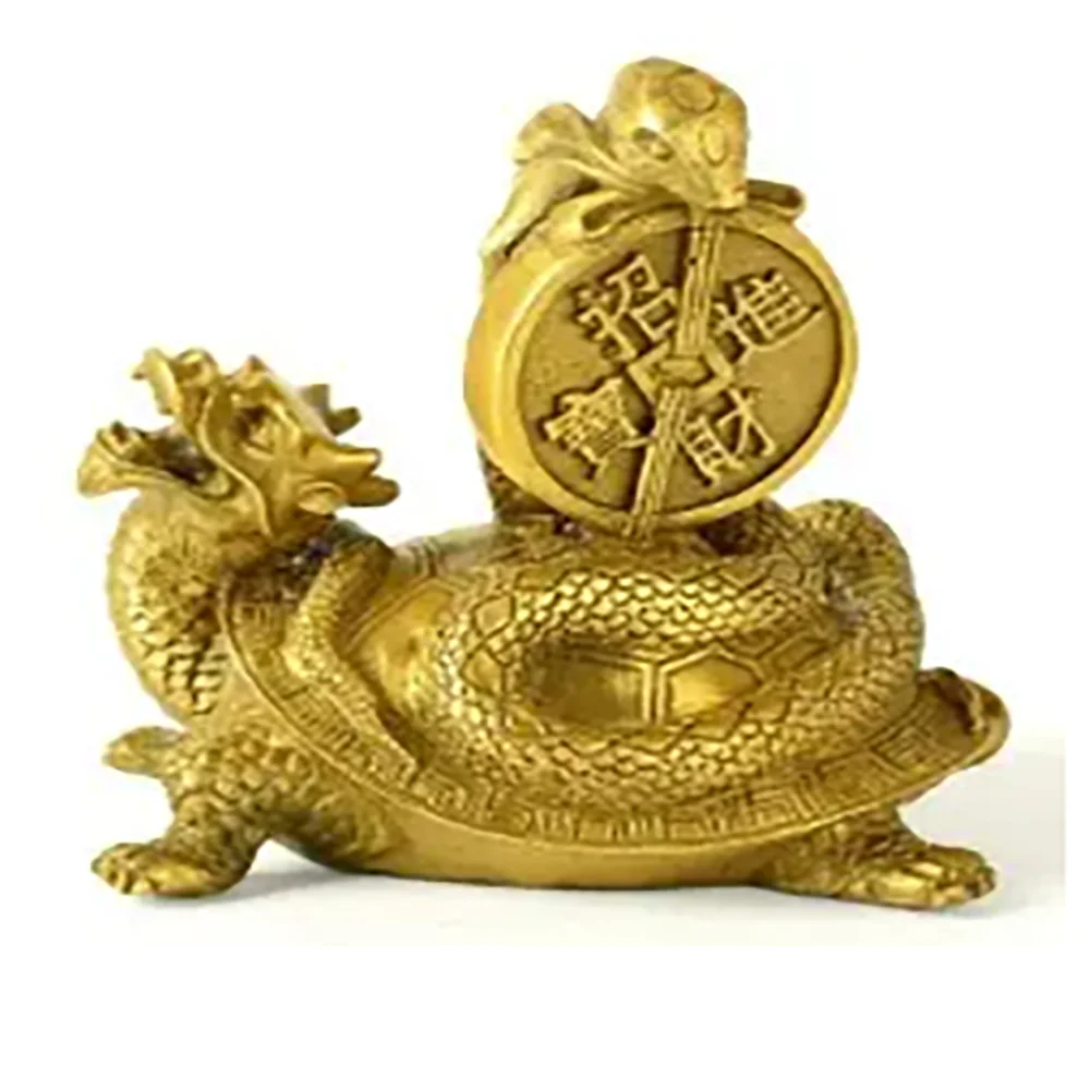 Vintage Asian Gilded Bronze Lucky Fish and Lotus Figurine Statue