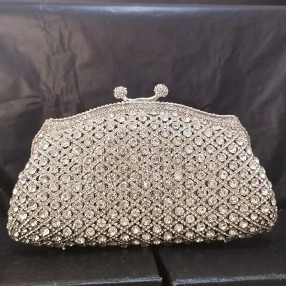 XIYUAN Newest Women Gold/Sliver Diamond Clucth purse Design Female Bridal Crystal Evening Bag Party Wedding Clutches Handbas