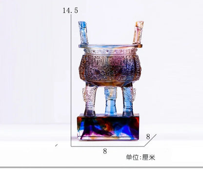 Coloured glaze Ding ancient cooking vessel The heavy weapon of the country is the symbol of the regime