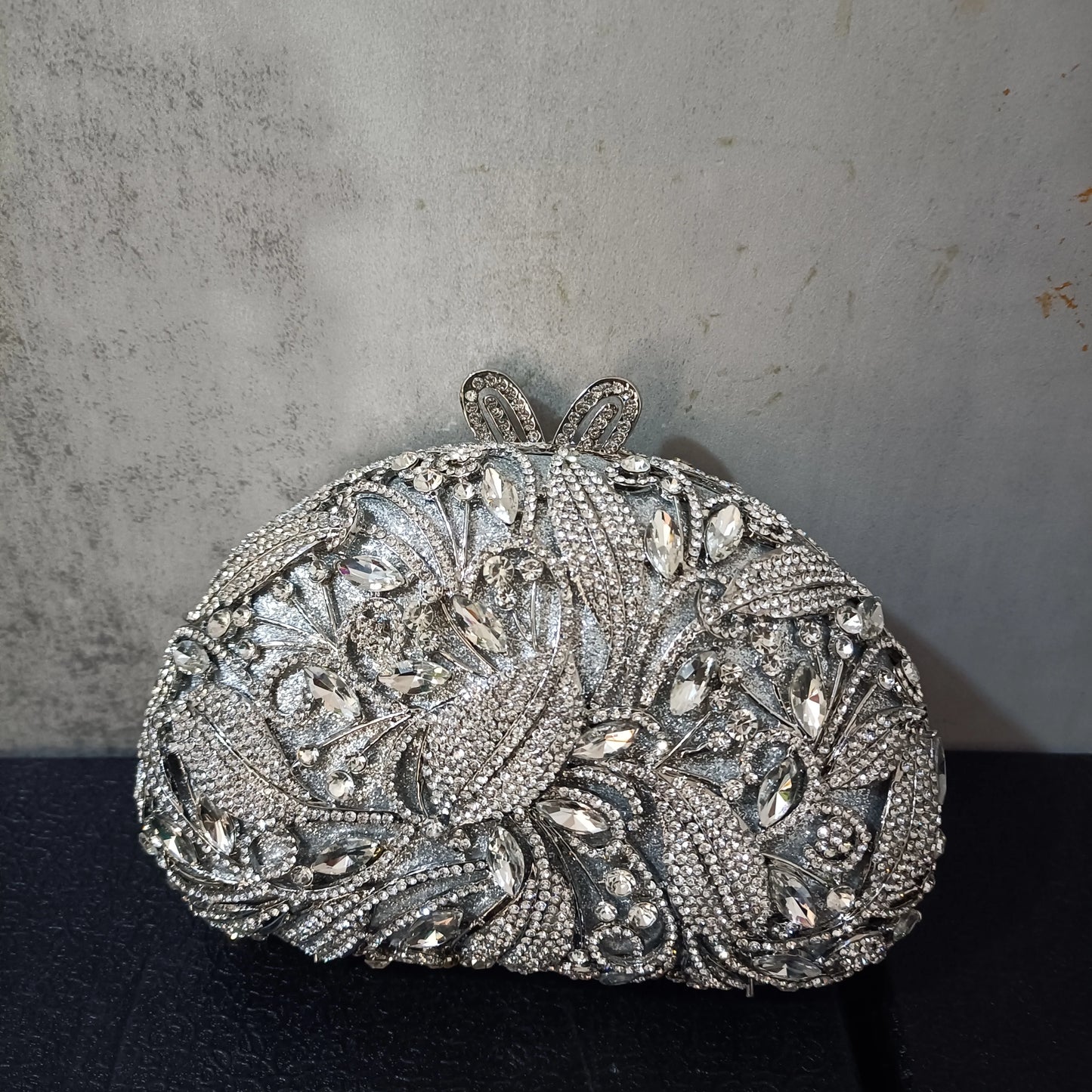 Silver Hollow Out Dinner Clutches Women Crystal Floral Purse Wedding Bridal Female Gift Evening Bag Flower Diamond Party Handbag
