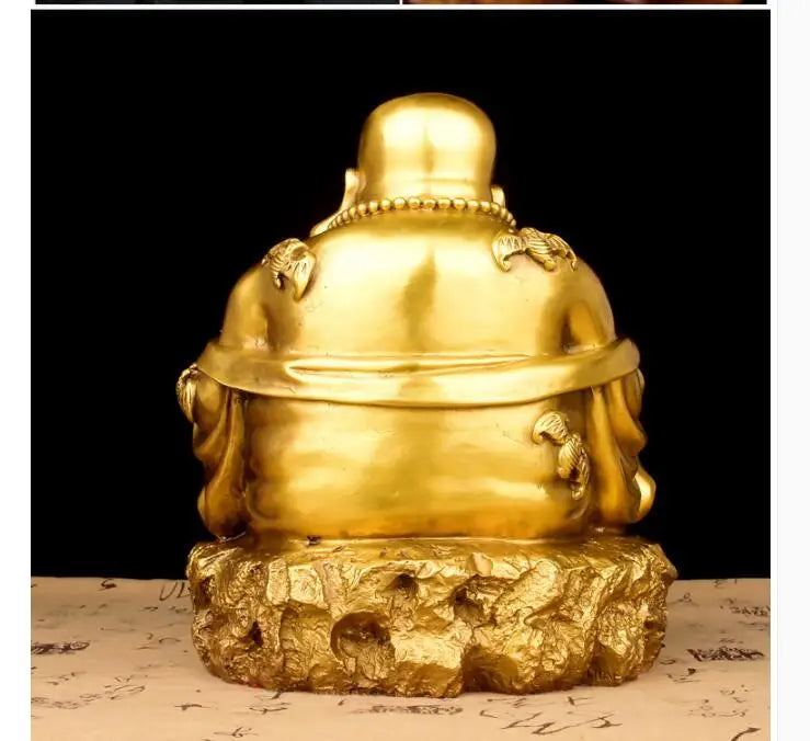 HOT SALE Bring in wealth # HOME office business TOP  Talisman # Money Drawing GOLD Maitreya Buddha FENG SHUI Brass statue