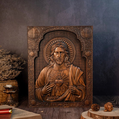 Sacred Heart of Jesus Religious Statue Saint Man Jesus Christ Wall Hanging Home and Decoration Church Catholic Christmas Gift