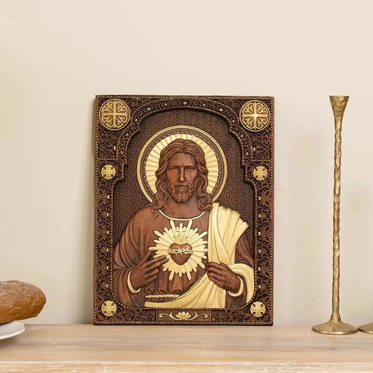 Sacred Heart of Jesus Religious Statue Saint Man Jesus Christ Wall Hanging Home and Decoration Church Catholic Christmas Gift