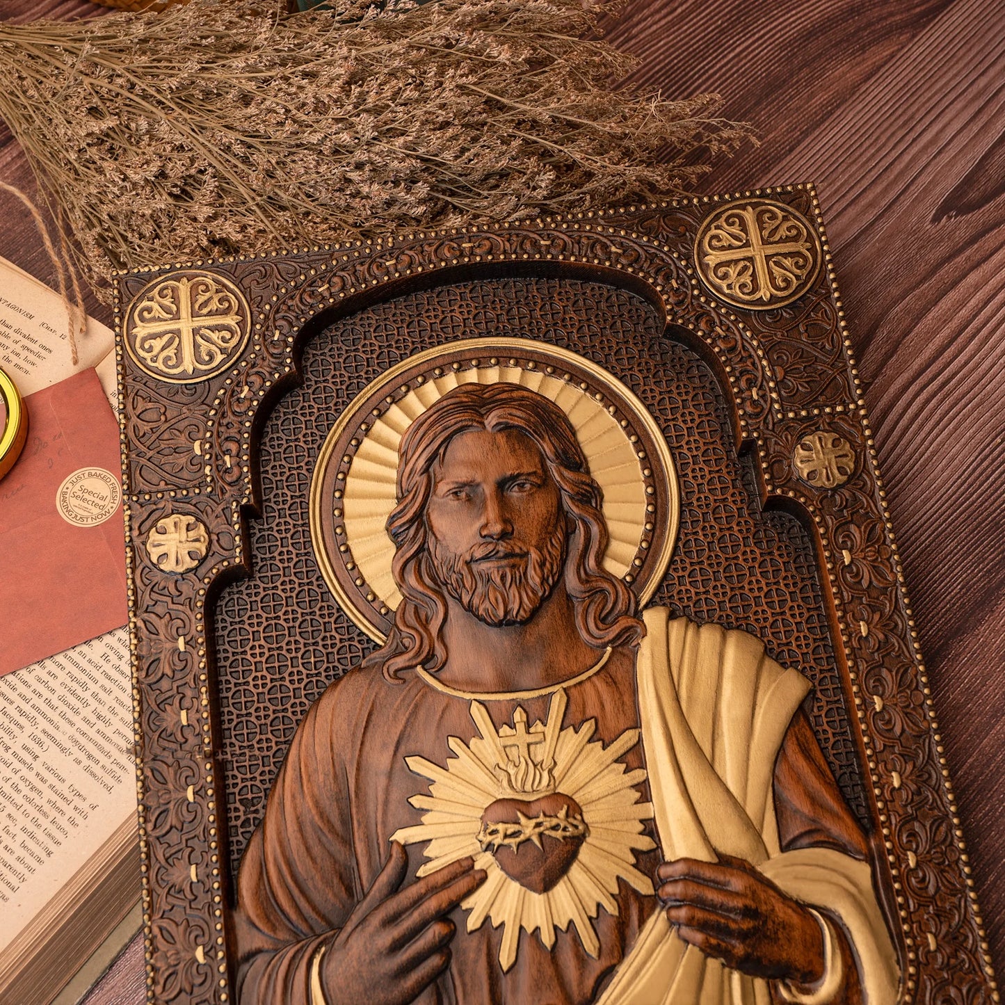 Sacred Heart of Jesus Religious Statue Saint Man Jesus Christ Wall Hanging Home and Decoration Church Catholic Christmas Gift