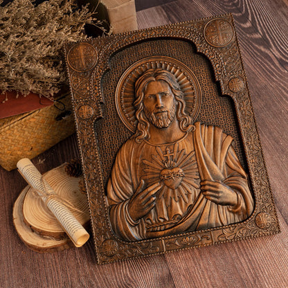 Sacred Heart of Jesus Religious Statue Saint Man Jesus Christ Wall Hanging Home and Decoration Church Catholic Christmas Gift