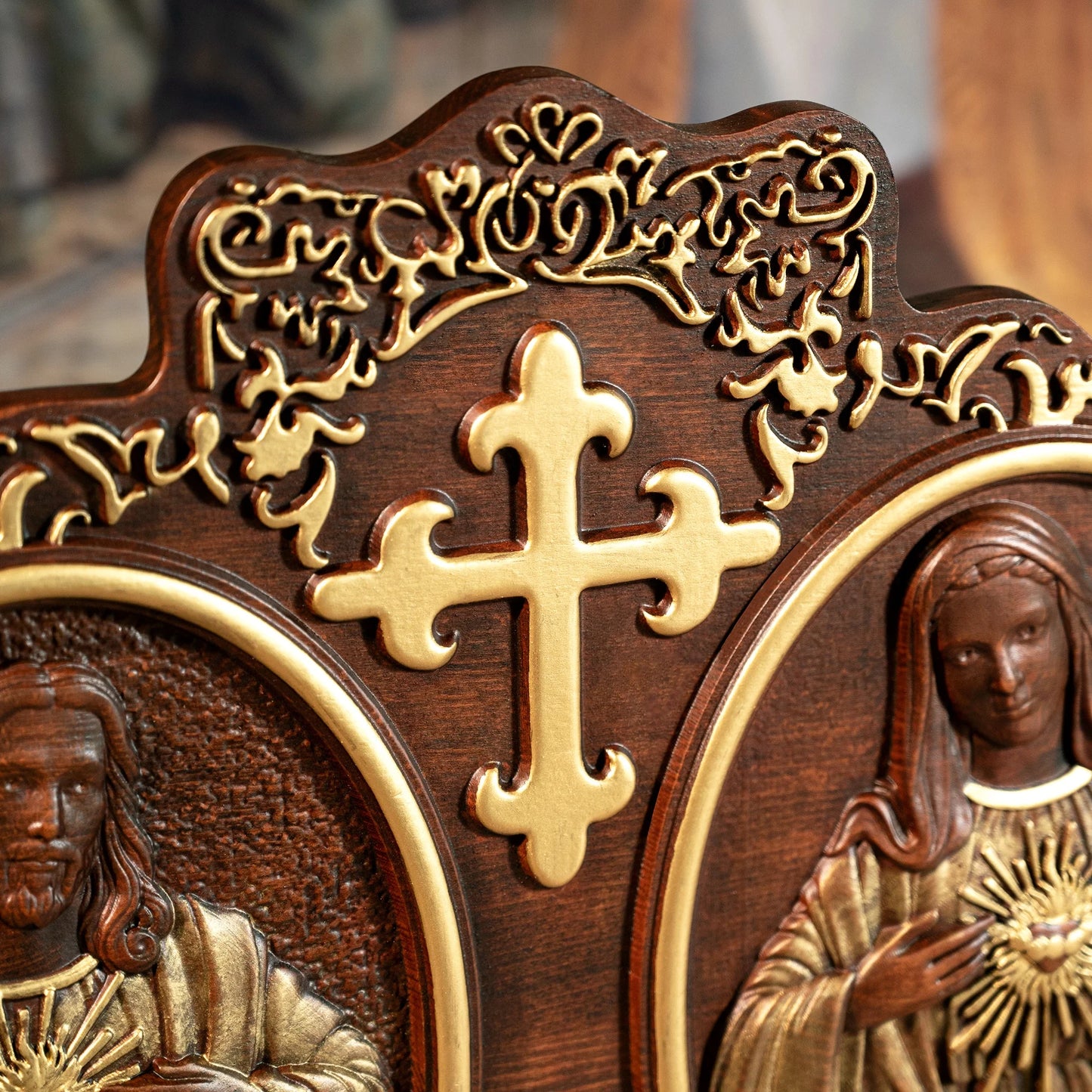 Sacred Heart of Jesus and Heart of Mary Jesus Christ Wall Decor Mural Religious Saint Statue Complete Catholic Christmas Gift