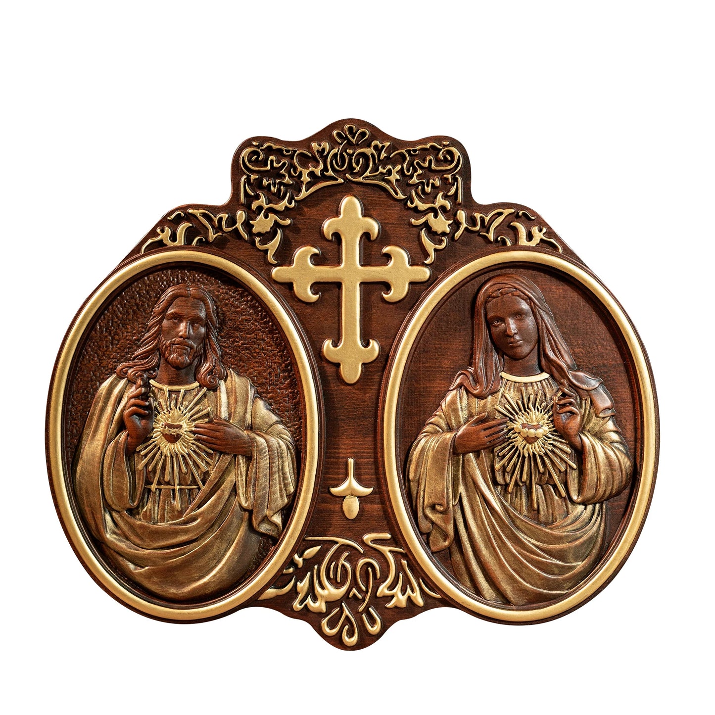 Sacred Heart of Jesus and Heart of Mary Jesus Christ Wall Decor Mural Religious Saint Statue Complete Catholic Christmas Gift