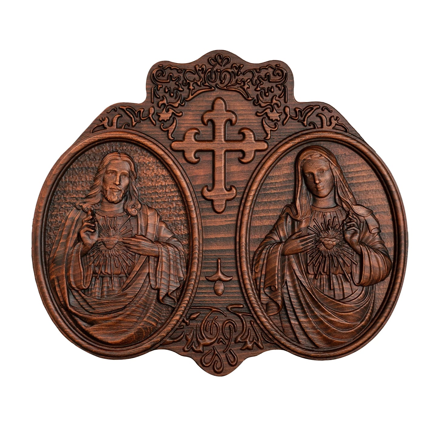 Sacred Heart of Jesus and Heart of Mary Jesus Christ Wall Decor Mural Religious Saint Statue Complete Catholic Christmas Gift