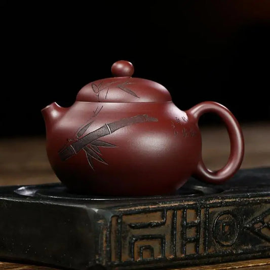 Handmade Zisha Teapot, Yixing Handmade Pot, Kung-Fu Teaware, Purple Clay Drinkware for Puer Chinese Tea Mud Green Ba