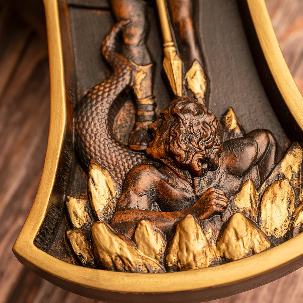 Saint Michael Archangel Cross St. Michael Statue Patron Saint Religious Figure Home Wall Decor Wooden Christian Gift