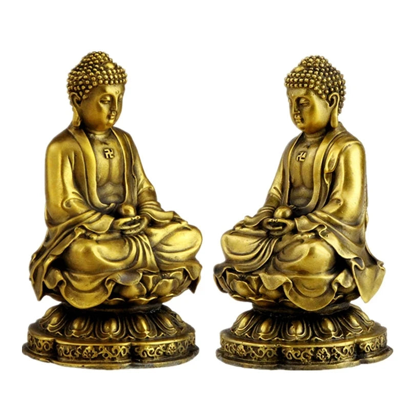 Sakyamuni Buddha furnishing crafts Pure copper Guanyin statue bless peace car decoration Fengshui consecration Ornaments