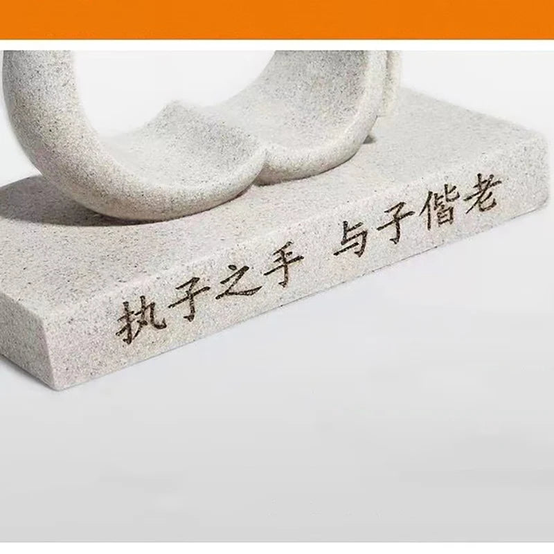 Sandstone Couples Holding Hands Gift Statue Abstract Art Sculpture  Home Decor Wedding Valentine's Day Gift Statue Souvenir