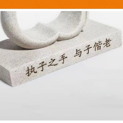 Sandstone Couples Holding Hands Gift Statue Abstract Art Sculpture  Home Decor Wedding Valentine's Day Gift Statue Souvenir
